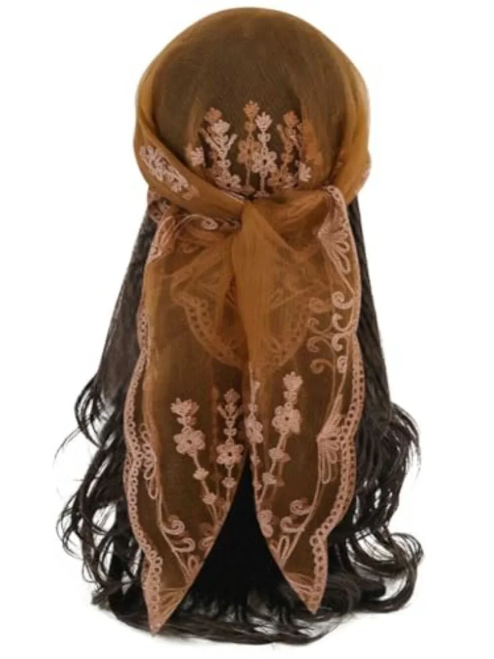 Women's Floral Sheer Scarf Headband Large Polyester Hair Accessory